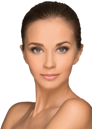 botox model looking at camera showing smooth youthful facial features
